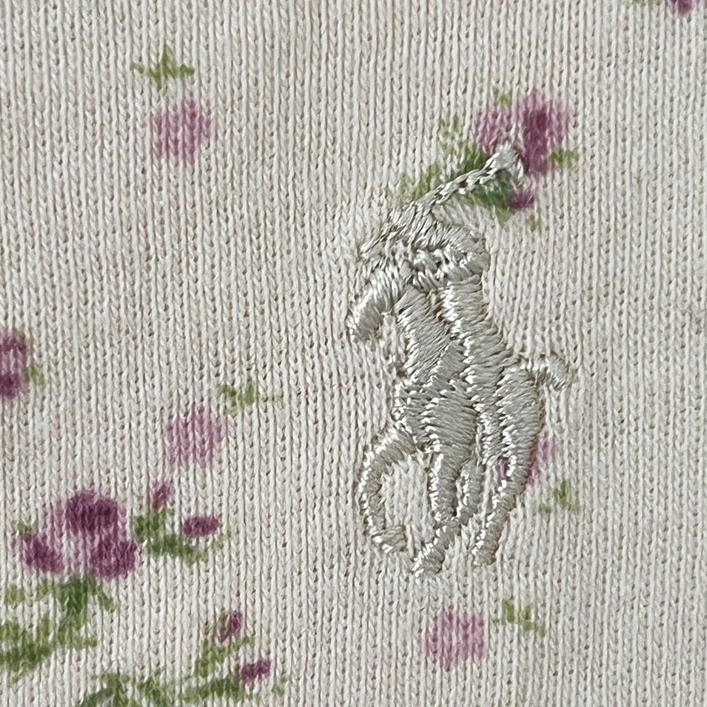 Ralph Lauren Floral Lace Trim Nightgown Cream Pink Floral Medium 3/4 Sleeve - Picture 4 of 7